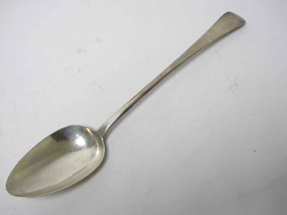 A George III Gravy Spoon old english pattern, engraved initials, London 1807, maker: H.S.