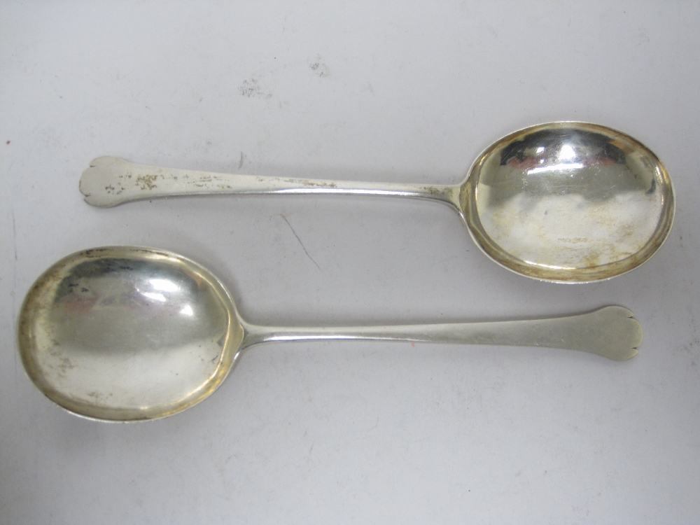 Pair of George V Serving Spoons with trefid finials, Sheffield 1910, maker: A & D