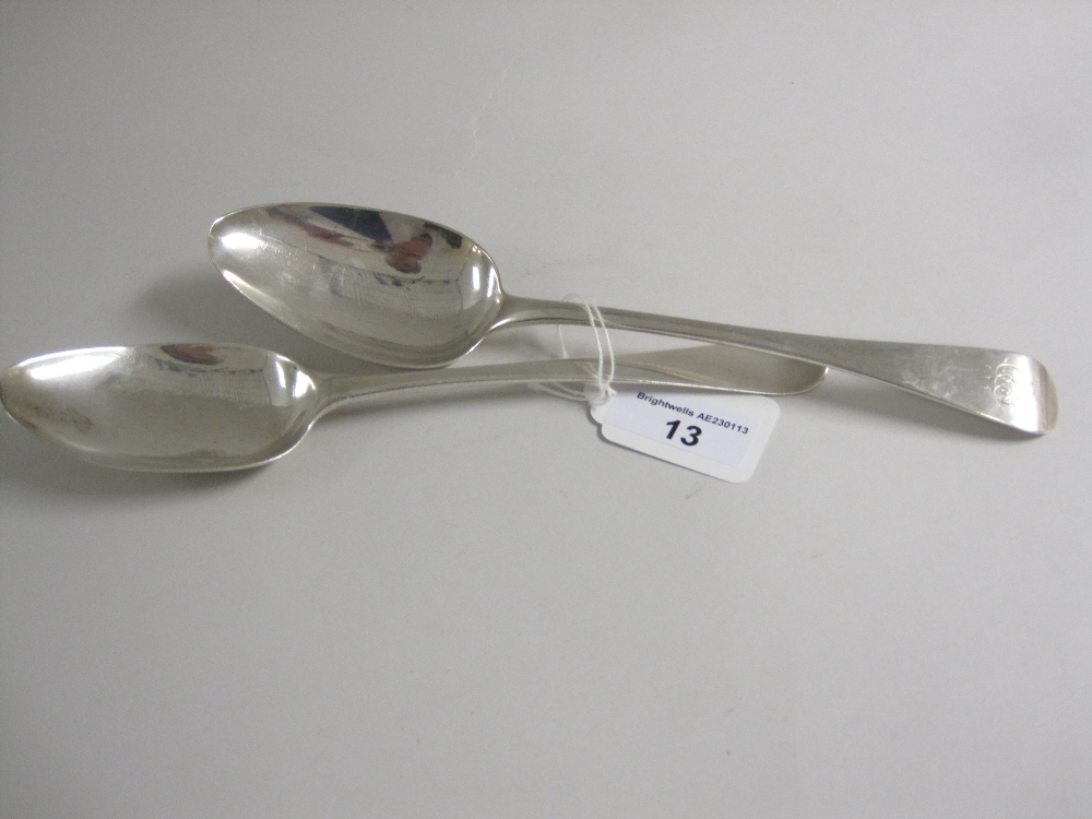 A George II Table Spoon, hanoverian pattern, London 1756, and another old english pattern, London