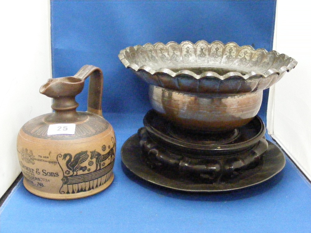 A collection of items, to include a Doulton Lambeth John Dewer & Sons advertising jug, together with