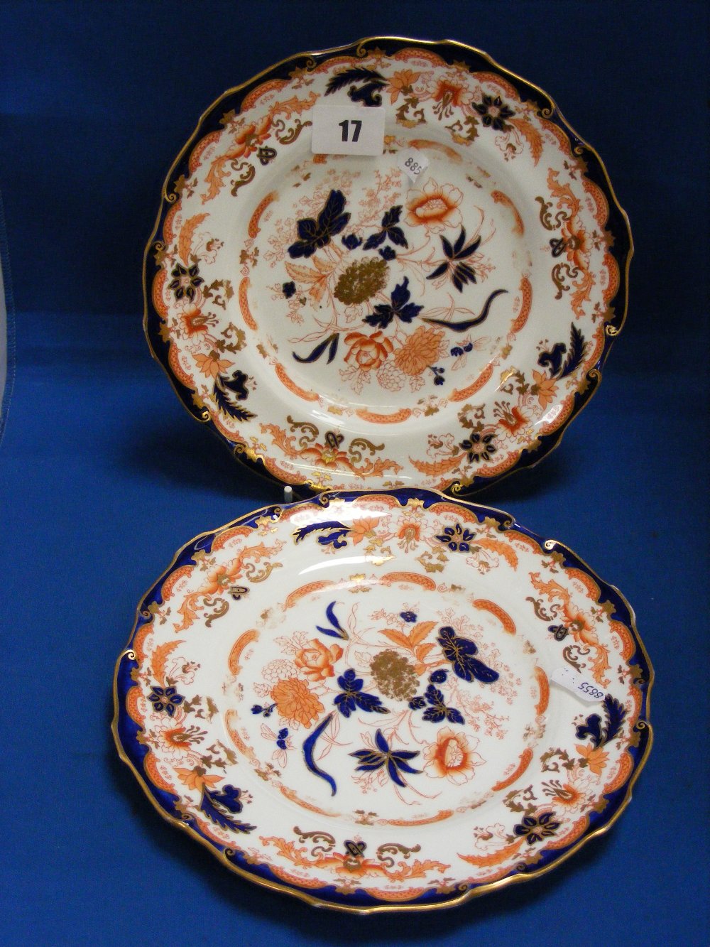 Two Royal Crown Derby Imari plates, dia. 23cms.