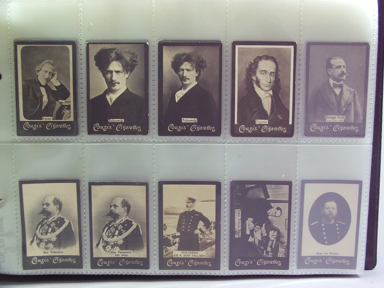 A Collection Cousis' Cigarette Cards in Monochrome Depicting Famous People. Approx 435 Cards.