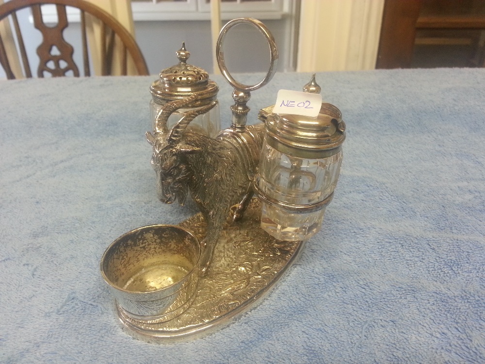 A Ram Cruet Set