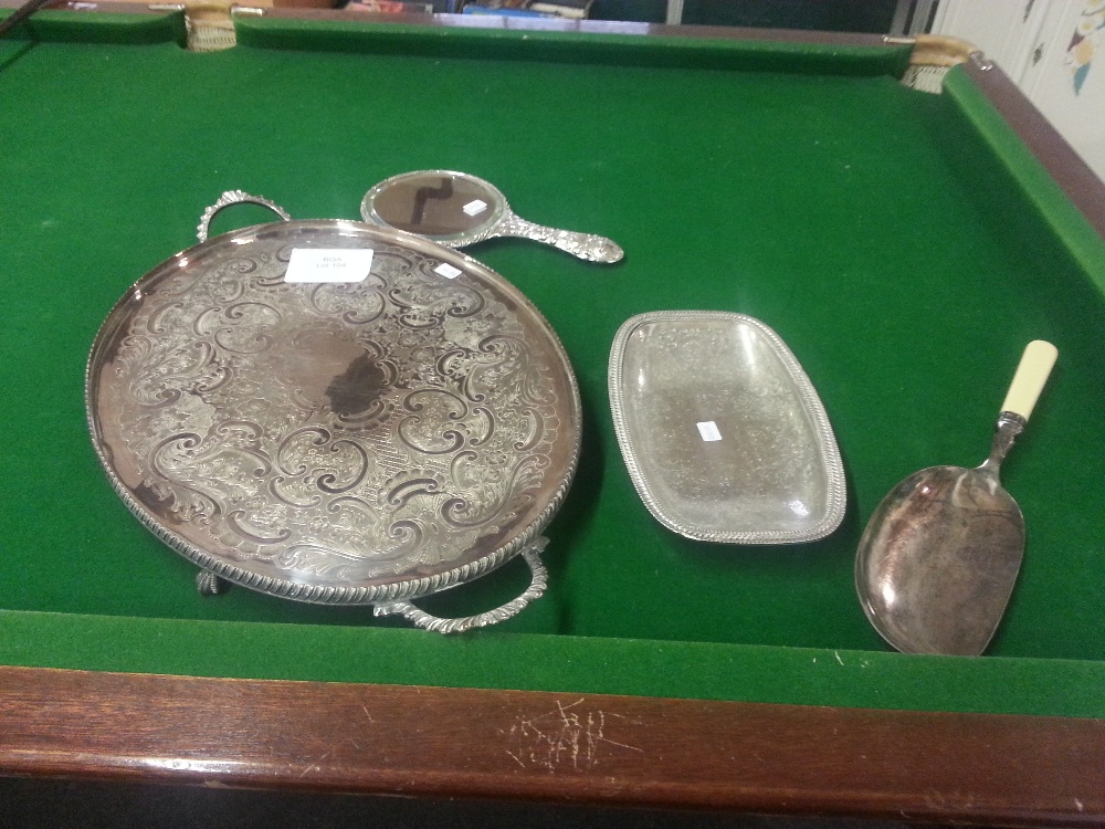 Two Silver Plated Trays, One Pepper & Hope plus two other items