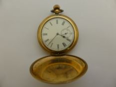 Gentleman`s Gold Plated Full Hunter, by the AM Watch Company, Waltham, Mass.