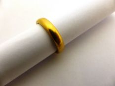 22 ct Hallmarked Gold Wedding Band, the ring allegedly crafted from the same nugget that was used to