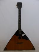 Vintage Russian Folk Stringed Balalaika.