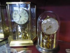 Three Brass Clocks including Bentino and a German Kundo Anniversary Brass Clock set within a brass