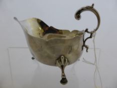 Solid Silver Gravy Boat, Chester hallmark, on hoof feet, dated 1912/13, 180 gms.