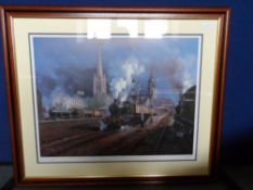 Limited Edition signed print `The Flyer` at Cheltenham Spa St James, 128/500 signed John Austin to