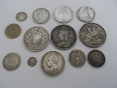 Miscellaneous Collection of Silver Coins, including George IV 1825 two shilling piece, George III