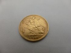 Edward VII 1906 half gold sovereign.