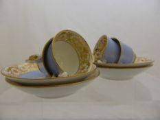 Spode Part Hand Painted and Gilded Tea Set including six tea cups and six saucers. Pattern Nr 2161.