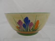 Clarice Cliff Bizarre Bowl the bowl having crocus to base, hand painted. 8 x 7 cms.