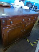 Mahogany Sideboard / Writing Desk with two drawers and a single shelved cupboard beneath, pull out