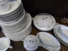 Part Noritake Porcelain Service `Wellesley` pattern, comprising ten cereal bowls, eight side plates,