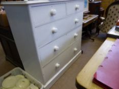 White Painted Chest of Drawers, with two short and three long drawers. Approx. 110 x 46 x 112 cms.