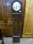 An Edwardian oak cased grandmother clock having beaded decoration, approx. 24 x 16 x 140 cms.