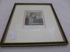 Five antique hand coloured engravings depicting scenes of Worcester Cathedral by J Storer in Hogarth