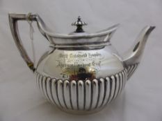 Circa 19th Century Silver Plated Tea Pot engraved `North Cotswold Hounds` from Algernon Rushout