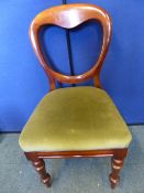 Four Victorian mahogany balloon back dining chairs ( one being w a f )