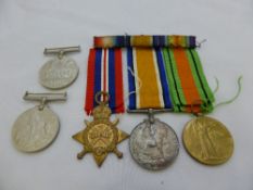 Collection of medals presented to W J Wheeler A M 1 R.M.A.S 1914 -15 star, Great War Medal, Burma