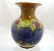 A Royal Doulton Lambeth Ware vase of mottled design, green, blue and pink colouring, approx. 14 cms.
