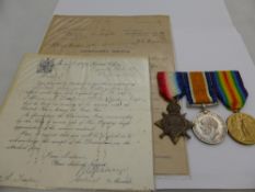 Group of three medals to 3068 Pte V Turpin 17 - Lond Reg incl. Great War, Victory and 1914 - 15 Star