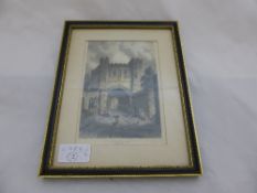 Miscellaneous collection of hand coloured engravings depicting various scenes including Charlecote