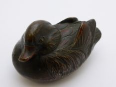 Chinese Bronze Study of a Mandarin duck.