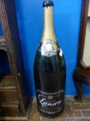 A large Lanson Black Label champagne bottle, approx. 85 cms. Believed to be a Methuselah.