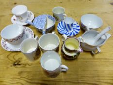 Collection of misc. porcelain incl. various invalid cups and saucers