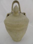 Antique Grecian Style White Terracotta Water Vessel, 34 cms