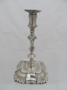 Solid Silver Travelling Candlestick, marks rubbed, 180 gms.