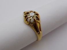 A gent`s 18 ct yellow gold old cut solitaire diamond ring, approx. 50 pts, 3 gms size U