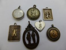 Collection of misc. silver metal and silver medallions.