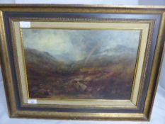 Victorian Original Oil on Canvas depicting a Scottish Landscape, 44 x 29 cms.