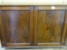 Mahogany Wall Mounted Cupboard, the cupboard with two doors and interior fitted with two shelves.