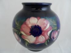 Moorcroft `Anenome` Vase impressed marks to base, hand painted W.M to base.