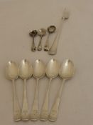 Miscellaneous Silver including a set of five London hallmarked Victorian teaspoons dated 1881-82