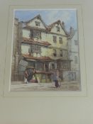 Samuel Reid (British) 1854-1919 Watercolour on Paper depicting houses in King Street Bristol dated