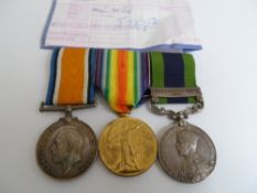 A Great War Trio to Pte. MN 271135 A Stevens ASC MIC incl. Afghanistan, NWF Indian service medal,