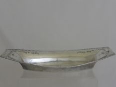 Sterling Silver Bon Bon Dish, the dish with pierced edge and floral scroll frieze engraved to the