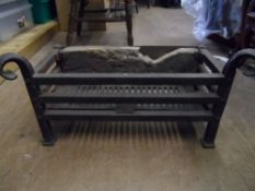 A wrought iron fire basket, approx. 66 x 32 x 33 cms,