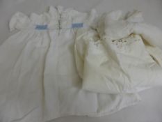 Small collection of handmade clothing incl. two vintage lace tops, child`s embroidered smock and