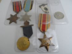 Collection of misc. Medals incl. Burma Star, Africa Star, copy ACE together with silver Tank Corps