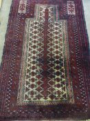 Vintage Iranian woollen hall rug, approx. 108 x 160 cms.