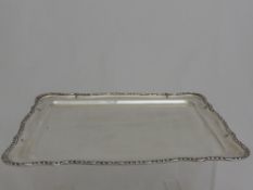 Solid Silver Continental Card Tray, the tray with foliate edge and 800 mark, approx 370 gms.