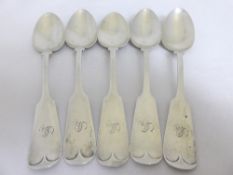 Five American sterling silver teaspoons, maker Shmedtie Bros. approx. 75 gms.