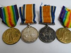 Two pairs of Great War and Victory Medals to Spr Wr-338539 W Woodward RE ( Waterways & Railways )